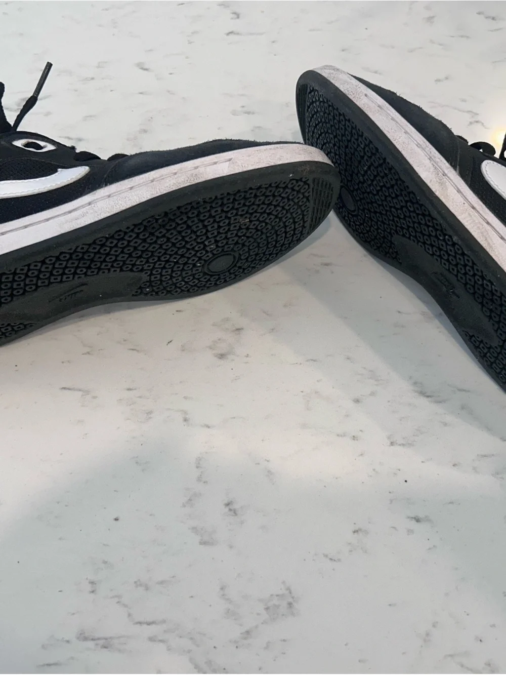 Nike Black & White Low-Top Skate Sneakers